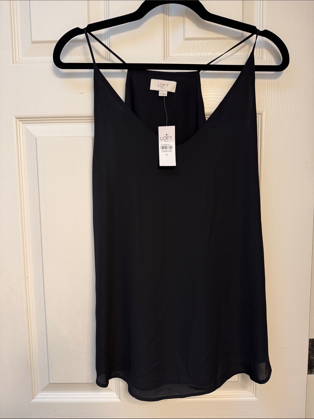 LOFT Black V-Neck Spaghetti Strap Tank Top